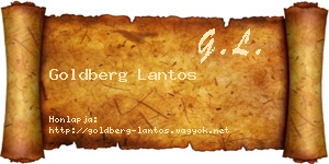 Goldberg Lantos névjegykártya